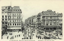 BELGIQUE - Bruxelles - Place De La Bourse Et Boulevard Anspach - Carte Postale Ancienne - Lanen, Boulevards