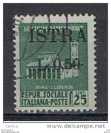 OCCUP. JUGOSLAVA  ISTRIA:  1945  SOPRASTAMPATO  -  50 C./25 C.  VERDE  US. -  SASS. 23 - Jugoslawische Bes.: Istrien