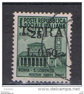 OCCUP. JUGOSLAVA  ISTRIA:  1945  SOPRASTAMPATO  -  50 C./25 C.  VERDE  SMERALDO  US. -  SASS. 24 - Occup. Iugoslava: Istria