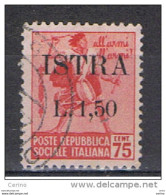 OCCUPAZIONE  JUGOSLAVA  ISTRIA:  1945  SOPRASTAMPATO  -  £. 1,50/75 C.  ROSA  US. -  SASS. 28 - Jugoslawische Bes.: Istrien