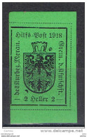 MERANO:  1918  TIPOGRAFICO  -  2 H. VERDE  CHIARO  N. -  SASS. 4 - Meran