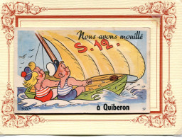 QUIBERON ** CARTE A SYSTEME  ** BATEAU ** VOILE **MARIN PONPON ROUGE ** ILLUSTRATEUR BOZZ ** - Quiberon