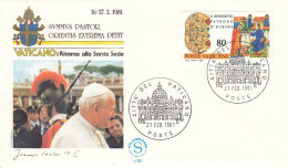 VATICAN Cover 2-110,popes Travel 1981 - Cartas & Documentos