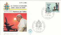 VATICAN Cover 2-111,popes Travel 1982 - Covers & Documents