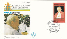 GABON Cover 2-116,popes Travel 1982 - Papes