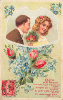 FANTAISIES - Charme De La Floraison - Couple - Charmante Image Du Printemps Fleuri - Carte Postale Ancienne - Autres & Non Classés