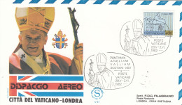 VATICAN Cover 2-127,popes Travel 1982 - Cartas & Documentos