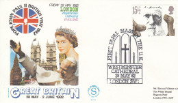 GREAT BRITAIN Cover 2-128,popes Travel 1982 - Brieven En Documenten