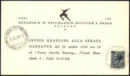 SKATING - ITALIA BOLOGNA 1958 - CAMPIONATI MONDIALI PATTINAGGIO ARTISTICO E DANZA - INVITO SERATA DANZANTE - M - Patinage Artistique