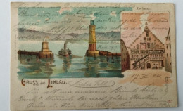 Lindau Am Bodensee, Lithographie, , Hafen, Rathaus, 1902 - Lindau A. Bodensee