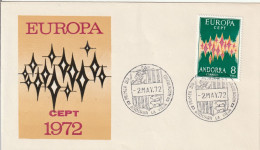 Andorre Espagnol FDC Europa 1972 - Cartas & Documentos