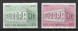 SAN MARINO - 1969 - EUROPA - SERIE 2 VALORI - NUOVA MNH** ( YVERT 732\3 - MICHEL 925\6 - SS 779\80) - 1969