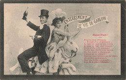 COUPLES - Enterrement De Vie De Garçon - Faire-part - Carte Postale Ancienne - Parejas