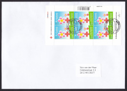 Netherlands: Cover, 2002, 6 Stamps, Mini Sheet, Red Cross, Blossom Tour, Flower (traces Of Use) - Lettres & Documents