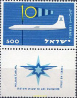 128872 MNH ISRAEL 1959 10 ANIVERSARIO DE LA AVIACION CIVIL - Ongebruikt (zonder Tabs)