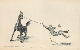 Horses Animals Related Postcard Photo Blanchaud Saumar Mise A La Longe - Chevaux