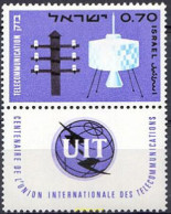 327763 MNH ISRAEL 1965 CENTENARIO DE LA UNION INTERNACIONAL DE TELECOMUNICACIONES - Nuevos (sin Tab)