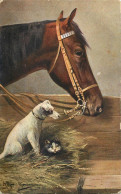 Horses Animals Related Postcard The Wrench Series Bavaria Horse And Dog - Chevaux