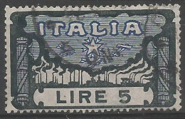 Regno Italy Kingdom 1923 Marcia Su Roma Key Value HV Lire 5 In VFU Condition - Sammlungen