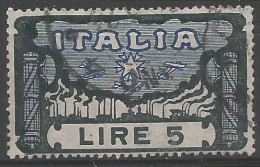 Regno Italy Kingdom 1923 Marcia Su Roma Key Value HV Lire 5 In VFU Condition - Collections