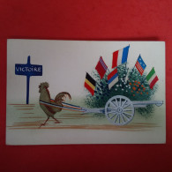 CARTE PATRIOTIQUE FAIT MAIN ATTELAGE DE COQ DRAPEAU - Heimat