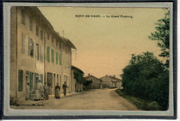 CPA - PONT-de-VAUX (01) - Vue Du Grand Faubourg Au Début Du Siècle - Carte Colorisée D'aspect Toilé - Pont-de-Vaux