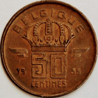 Belgium - 50 Centimes 1955, KM# 144 (#3089) - 50 Cents