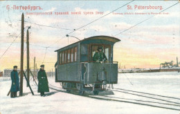 RUSSIE - SAINT PETERSBOURG - Tramway Electric Travaersant La News En Hiver - TTB - Rusland