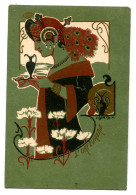ILLUSTRATEUR LESSIEUX Art Nouveau L' Orfèvrerie  Jeune Femme Bijoux Fleurs Iris 1900  D01 2024 - Lessieux