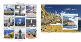 Sierra Leone 2023 Lighthouses Of The World And Seagulls Set Of 2 Block's MNH - Möwen