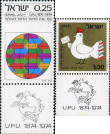327876 MNH ISRAEL 1974 CENTENARIO DE LA UNION POSTAL UNIVERSAL - Nuevos (sin Tab)