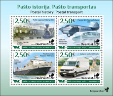 Lithuania Litauen Lituanie 2022 Postal History Transport BeePost Block Of 4 Stamps MNH - Bussen
