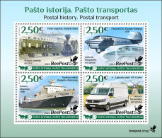 Lithuania Litauen Lituanie 2022 Postal History Transport BeePost Block Of 4 Stamps MNH - Mühlen