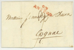 93 ANVERS Antwerpen Pour Cognac 1805 - 1792-1815: Conquered Departments