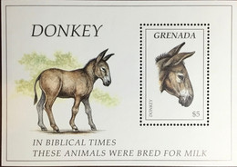 Grenada 1995 Pets Donkey Minisheet MNH - Ezels