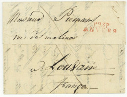 P.93.P. ANVERS Antwerpen 1813 Pour Louvain - 1792-1815: Dipartimenti Conquistati