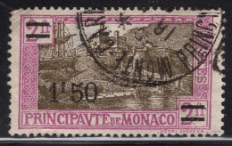 Monaco 1928 Single Stamp Viaduct And Monaco Harbour - Surcharged In Fine Used - Gebraucht