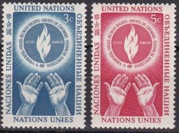 Nations Unies N.Y. 1953 YT 21-22 Neufs - Unused Stamps