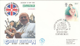 GREAT BRITAIN Cover 2-131,popes Travel 1982 - Lettres & Documents