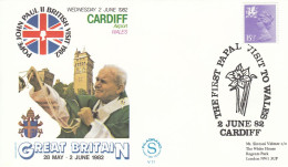 WALES Cover 2-133,popes Travel 1982 - Papes