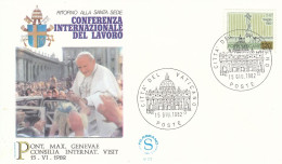 VATICAN Cover 2-138,popes Travel 1982 - Cartas & Documentos