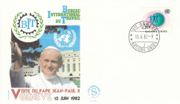 UNITED NATIONS Geneva Cover 2-141,popes Travel 1982 - Storia Postale