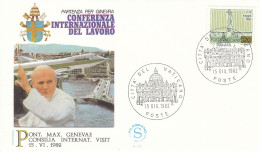 VATICAN Cover 2-142,popes Travel 1982 - Lettres & Documents