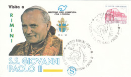 ITALY Cover 2-144,popes Travel 1982 - Papes