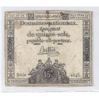 ASSIGNAT DE 15 SOLS - SERIE 1645 - 24/10/1792 - TB/TTB - Assignats & Mandats Territoriaux