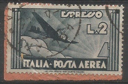 Regno 1934 Aero Espresso #73 Lire 2 Su Frammento USATO IL 4GEN1946 - Luftpost