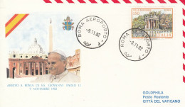 ITALY Cover 2-164,popes Travel 1982 - Papes