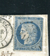 Cérès Nd 25ct Sur Lettre Avec Texte De St Brieuc Pour Ploërmel En 1853 - J 228 - 1849-1876: Klassik