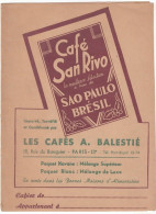 PROTEGE CAHIER   CAFE SAN RIVO   Au Dos Table De Multiplication - Koffie En Thee