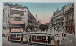 Baden-Baden, Leopoldsplatz, Städtische Strassenbahn, 1915 - Baden-Baden